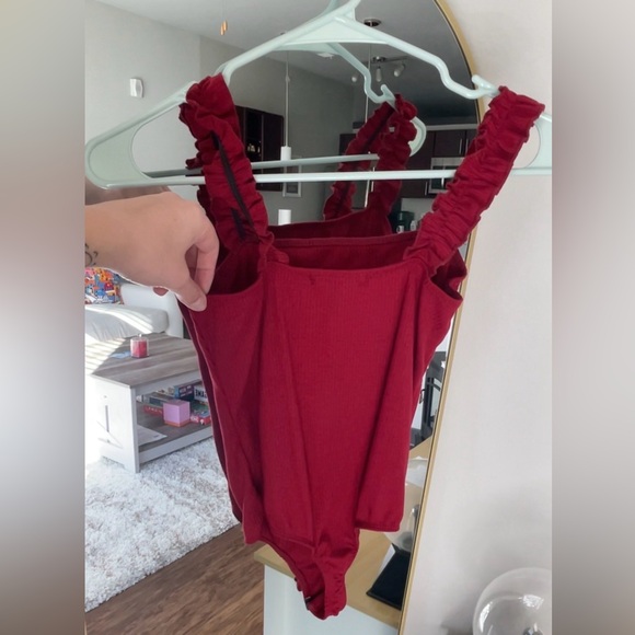 Red Ruffle Bodysuit - Picture 3 of 3